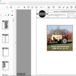 Hardi Ranger 2000 Diaphragm Eagle 45',50',60',66 Parts Manual - PDF