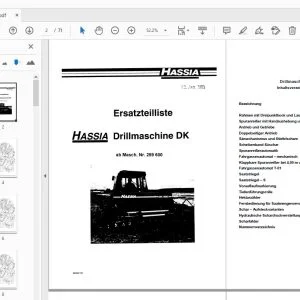 Hassia DK Drillmaschine Ersatzteilliste (259600) - PDF DOWNLOAD