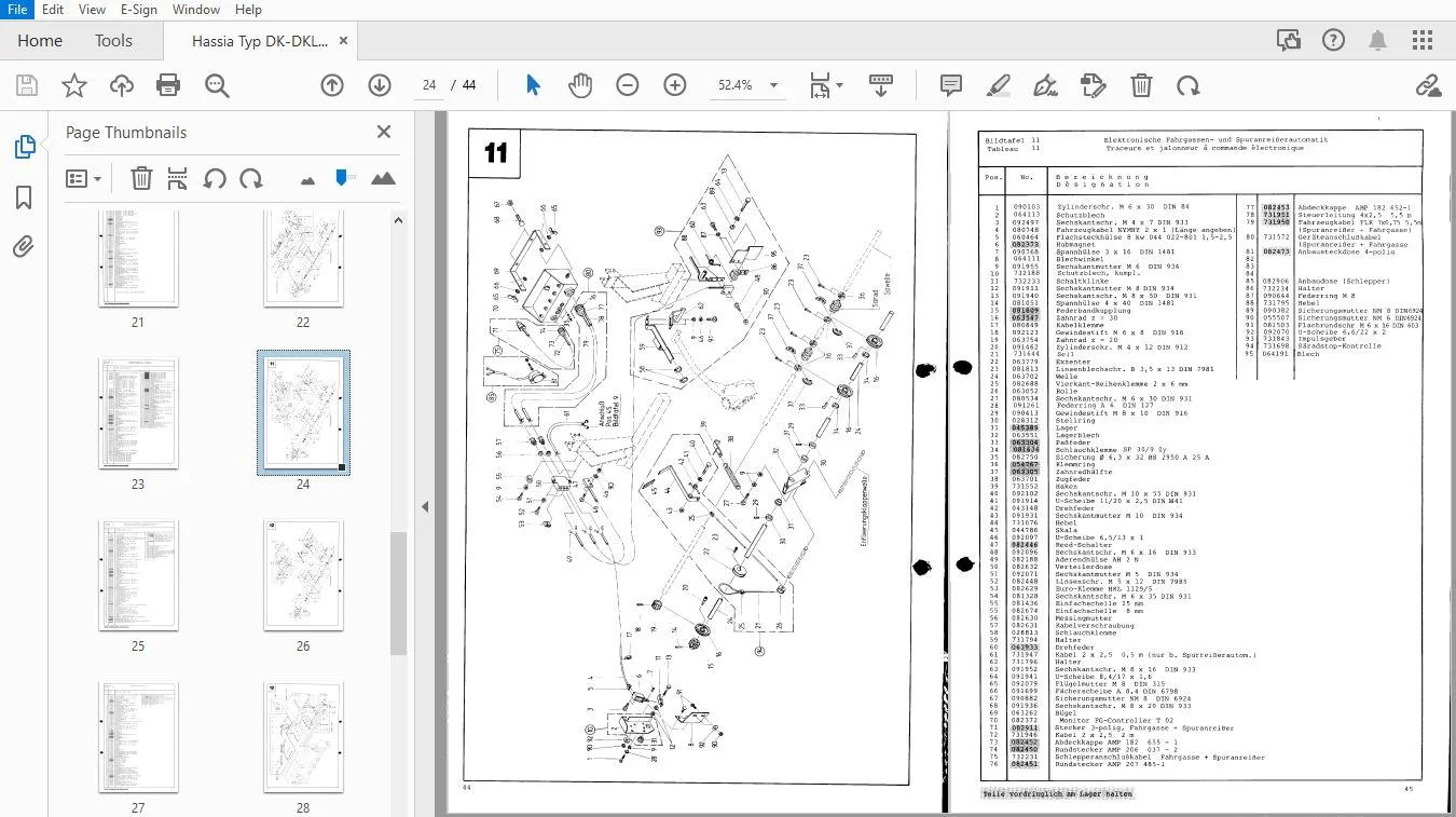 Hassia Typ DK-DKL Drillmaschine Ersatzteilliste (252850) - PDF - Image 3