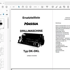 Hassia Typ DK-DKL Drillmaschine Ersatzteilliste (252850) - PDF