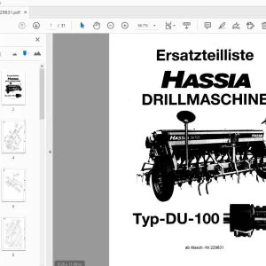 Hassia Typ-DU-100 DRILLMASCHINE Ersatzteilliste (229831) - PDF DOWNLOAD