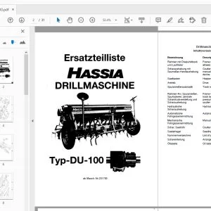 Hassia Typ-DU-100 DRILLMASCHINE Ersatzteilliste (231700) - PDF