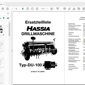 Hassia Typ-DU-100 DRILLMASCHINE Ersatzteilliste (236600) - PDF  DOWNLOAD