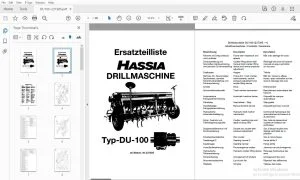 Hassia Typ-DU-100 DRILLMASCHINE Ersatzteilliste (237385) - PDF