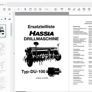 Hassia Typ-DU-100 DRILLMASCHINE Ersatzteilliste (237385) - PDF