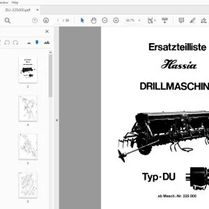 Hassia Typ-DU DRILLMASCHINE Ersatzteilliste (225000) - PDF DOWNLOAD
