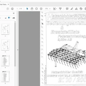Hatzenbichler Federzahnhackegge 2,00m AB Bedienungsanleitung & Ersatzteilliste 2000/2001 - PDF