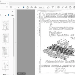 Hatzenbichler Vertikator 1,50m bis 3,00m AB Air 8 Bedienungsanleitung & Ersatzteillisle - PDF