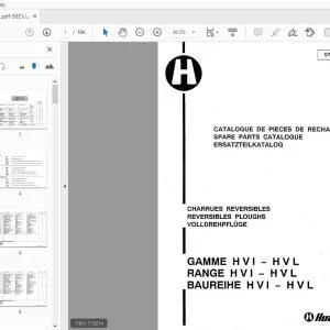 Huard Gamme HVI-HVL Range HVI-HVL Baureihe HVI-HVL REVERSIBLES PLOUGHS PARTS MANUAL - PDF