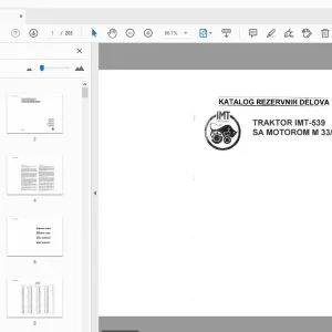IMT TRAKTOR IMT-539 SA MOTOROM M 33/T KATALOG REZERVNIH DELOVA - PDF