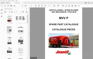 Jeantil MVV P VERTICAL MIXER + STRAW BLOWER Parts Manual - PDF DOWNLOAD