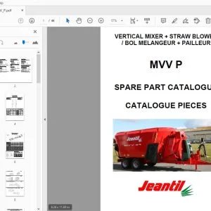 Jeantil MVV P VERTICAL MIXER + STRAW BLOWER Parts Manual - PDF DOWNLOAD