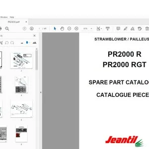 Jeantil PR2000 R PR2000 RGT STRAWBLOWER Parts Manual - PDF DOWNLOAD