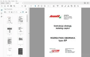 Jeantil ROZRZUTNIKI OBORNIKA typu EP Instrukcja obsługi - PDF DOWNLOAD