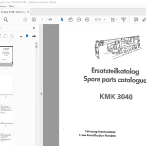 KRUPP KMK 3040 Truck Crane Parts Manual EN_DE - PDF DOWNLOAD
