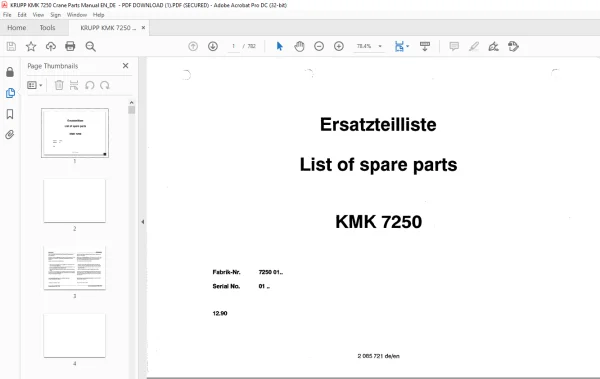 Kruup KRUPP KMK 7250 Crane Parts Manual EN_DE – PDF DOWNLOAD – HeyDownloads ...