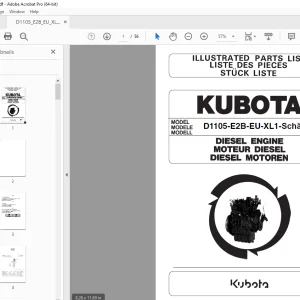 KUBOTA Diesel Engine D1105-E2B-EU-XL1-Schäffer Parts Manual PDF