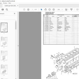 KUBOTA Diesel Engine S2800 Schäffer Parts Manual PDF