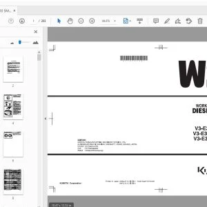 KUBOTA V3-E3B SERIES, V3-E3CB SERIES, V3-E3BG SERIES DIESEL ENGINE SERVICE MANUAL - PDF