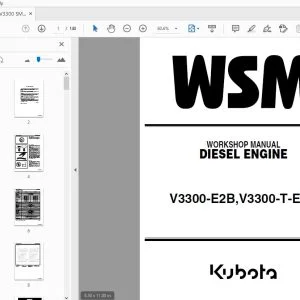 KUBOTA V3300-E2B,V3300-T-E2B DIESEL ENGINE WORKSHOP MANUAL - PDF