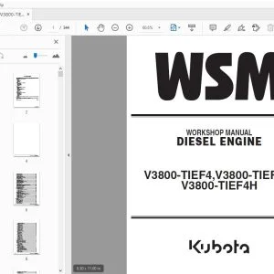 KUBOTA V3800-TIEF4,V3800-TIEF4C,V3800-TIEF4H DIESEL ENGINE WORKSHOP MANUAL - PDF