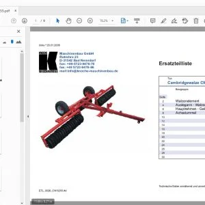 Knoche Cambridgewalze CW 51/6255 Ersatzteilliste - PDF
