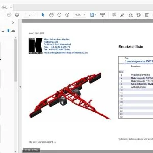 Knoche Cambridgewalze CW 9585B-1090B-1207B Ersatzteilliste - PDF