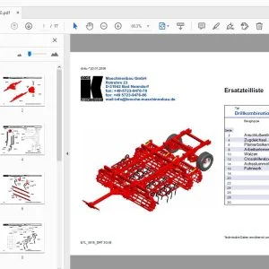 Knoche Drillkombination TERRA DRT 30 Ersatzteilliste - PDF
