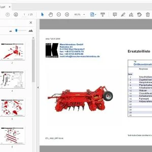 Knoche TERRA DRT60 Drillkombination Ersatzteilliste - PDF