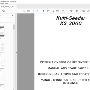 Kongskilde Nordsten Kulti-Seeder KS 3000 Parts Manual - PDF DOWNLOAD