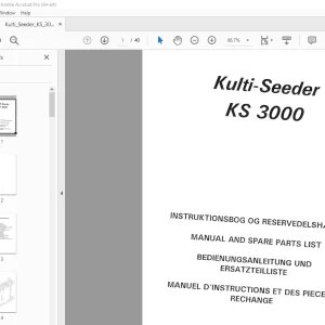 Kongskilde Nordsten Kulti-Seeder KS 3000 Parts Manual - PDF DOWNLOAD