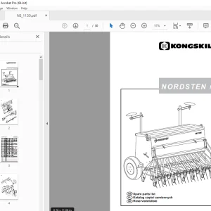 Kongskilde Nordsten NS 1130 Seed Drill Parts Manual - PDF DOWNLOAD