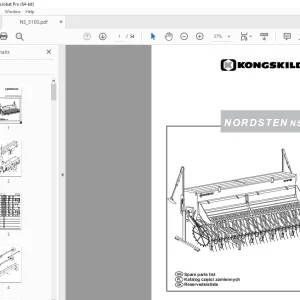 Kongskilde Nordsten NS 3100 Seed Drill Parts Manual - PDF DOWNLOAD