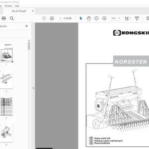 Kongskilde Nordsten NS 4100 Seed Drill Parts Manual - PDF DOWNLOAD