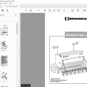 Kongskilde Nordsten NS1000 Seed Drill Parts Manual - PDF DOWNLOAD