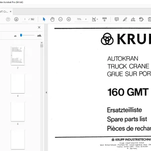 Krupp 160 GMT Truck Crane Parts Manual - PDF DOWNLOAD