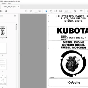 Kubota D950-BBS-EC-1 Diesel Engine Parts Manual PDF