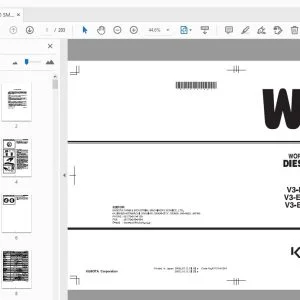 Kubota V3-E3B Series, V3-E3CB Series, V3-E3BG Series Diesel Engine Workshop Manual - PDF