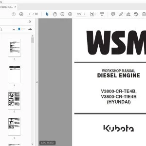 Kubota V3800-CR-TE4B V3800-CR-TIE4B DIESEL ENGINE WORKSHOP MANUAL - PDF