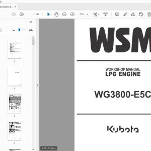 Kubota WG3800-E5C LPG Engine Workshop Manual - PDF DOWNLOAD