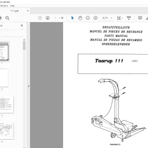 Kverneland Taarup 111 Mower Parts Manual - PDF DOWNLOAD
