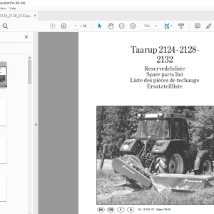 Kverneland Taarup 2124 2128 2132 Mower Parts Manual PDF
