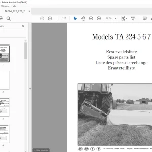 Kverneland Taarup 224 225 226 227 Mower Parts Manual - PDF DOWNLOAD