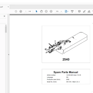 Kverneland Taarup 2540 Mower Parts Manual - PDF DOWNLOAD