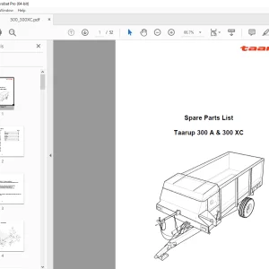 Kverneland Taarup 300 A & 300 XC Feeding Parts Manual PN KD1080243 PDF