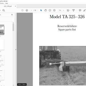 Kverneland Taarup 325 - 326 Mower Parts Manual - PDF DOWNLOAD