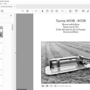Kverneland Taarup 4024R - 4032R Mower Parts Manual - PDF DOWNLOAD