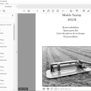 Kverneland Taarup 4032 R Mower Parts Manual - PDF DOWNLOAD