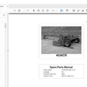 Kverneland Taarup 4036CR Mower Parts Manual - PDF DOWNLOAD