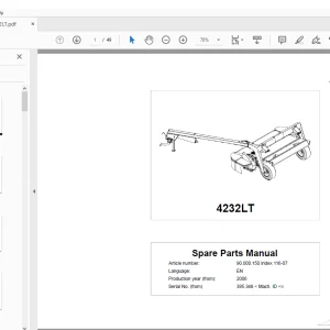 Kverneland Taarup 4228LT Mower Parts Manual - PDF DOWNLOAD